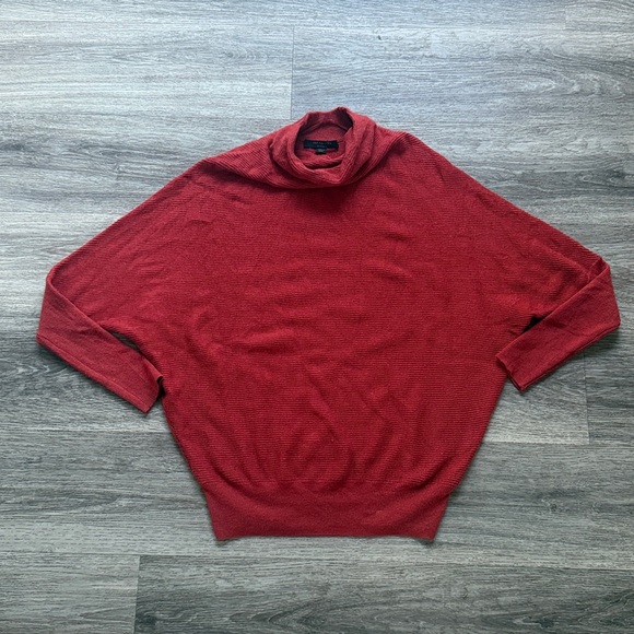 All Saints Sweaters - All Saints Deep Red Knit Sweater Oversized Ribbed Cocoon